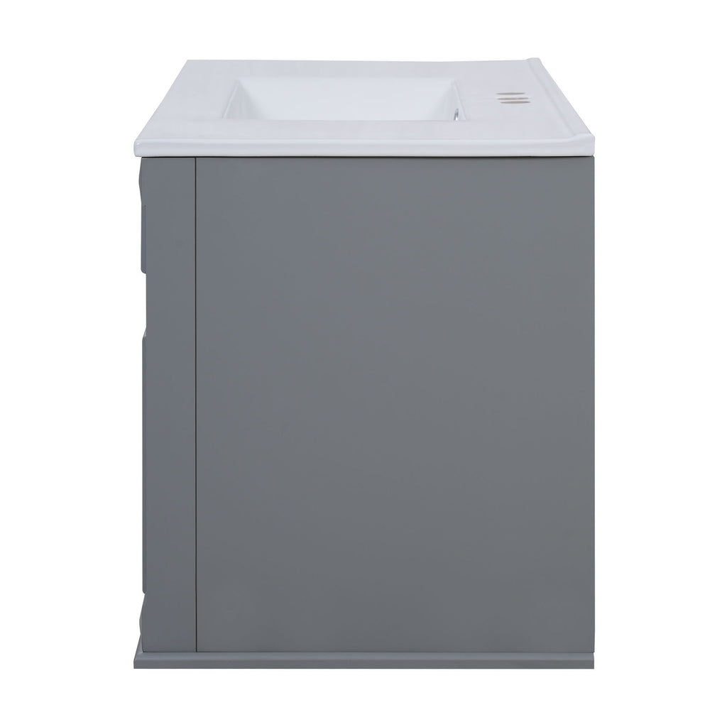 French Simple Style Wall Mounted Bathroom Cabinet With Sink
