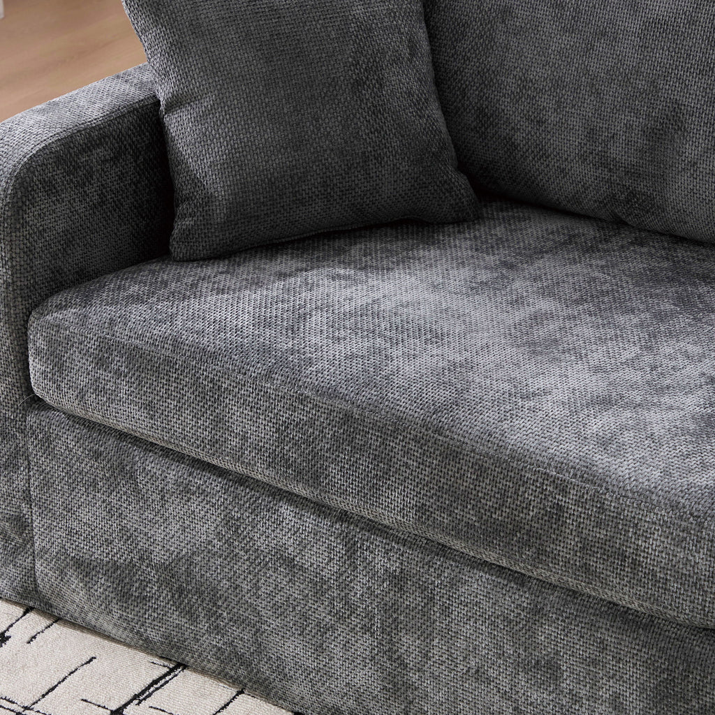 Farmhouse Accent Chair With 2 Bolster Pillows