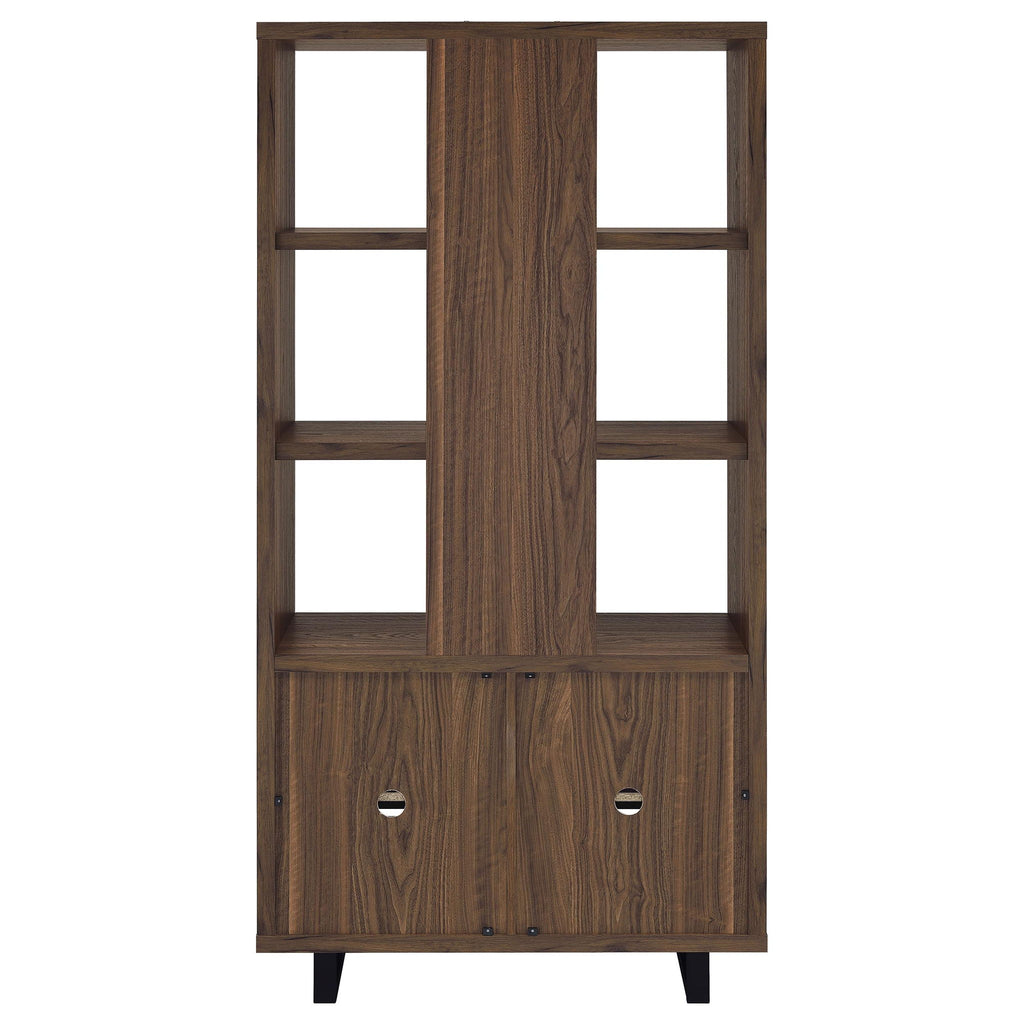 Rodger - 3 Shelf Cabinet Bookcase - Walnut