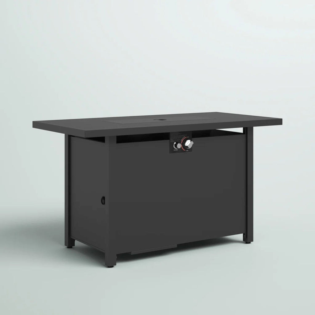 Outdoor Fire Pit Table With Lid - Dark Gray