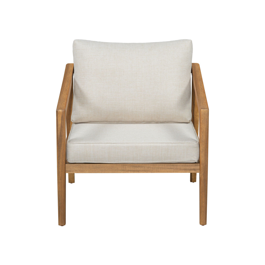 Westin - Outdoor Acacia Wood 4 Pieces Chat Set - Teak / Beige