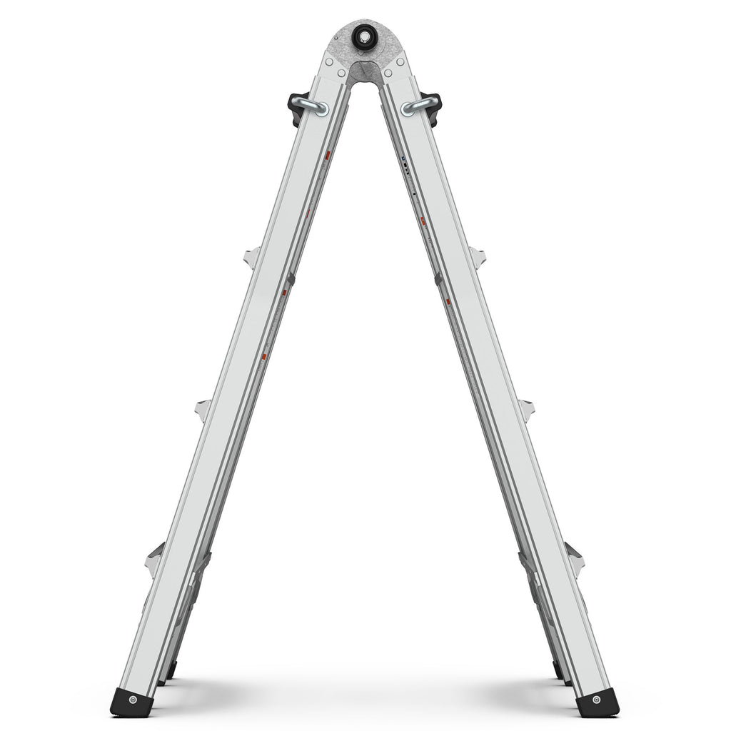 Multi-Position Foldable Aluminum Ladder, A-Frame And Straight Ladder, Ansi 250Lbs - Gray
