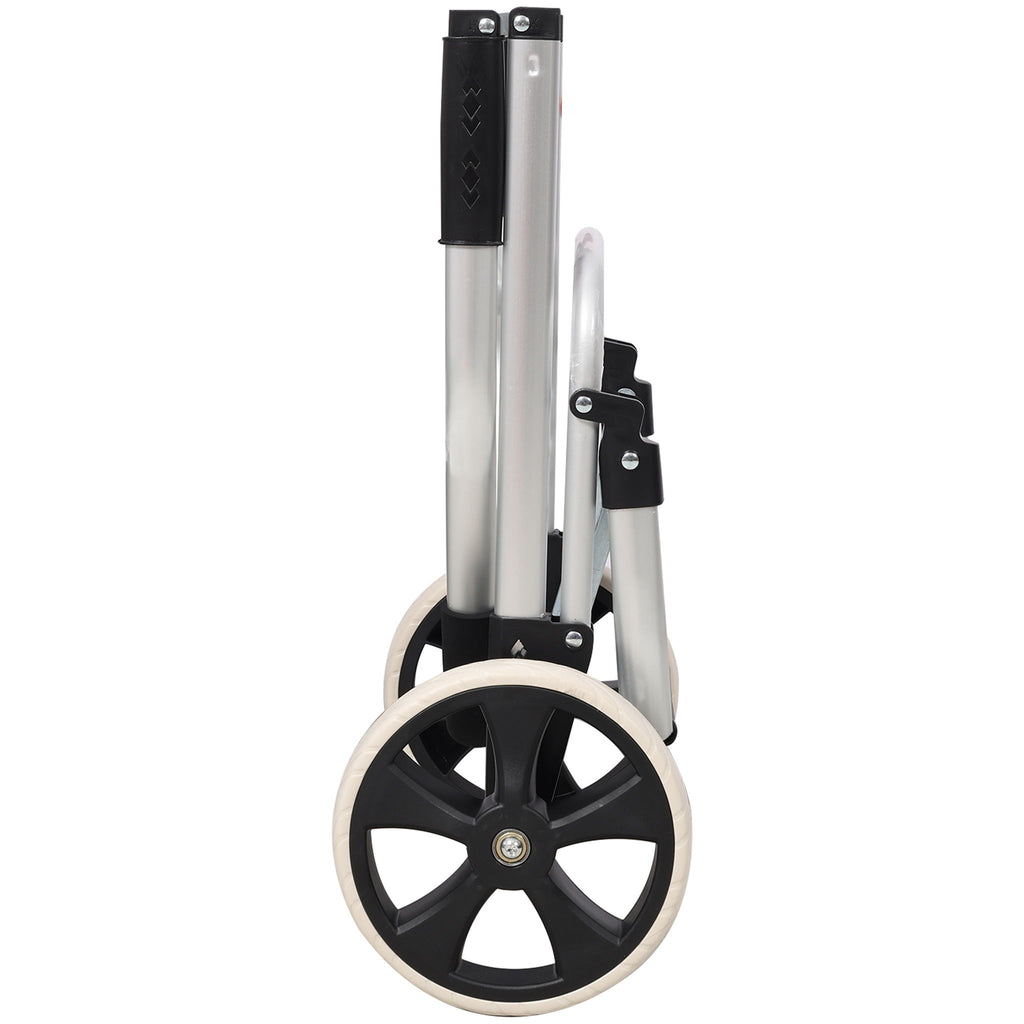 Foldable Shopping Trolley With Wheels And Removable Waterproof Bag - Black