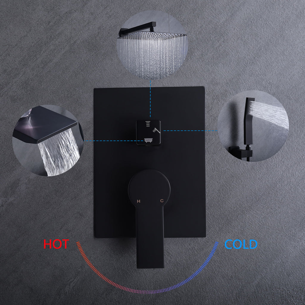 Modern 10" Wall Mounted Rainfall Shower Head System