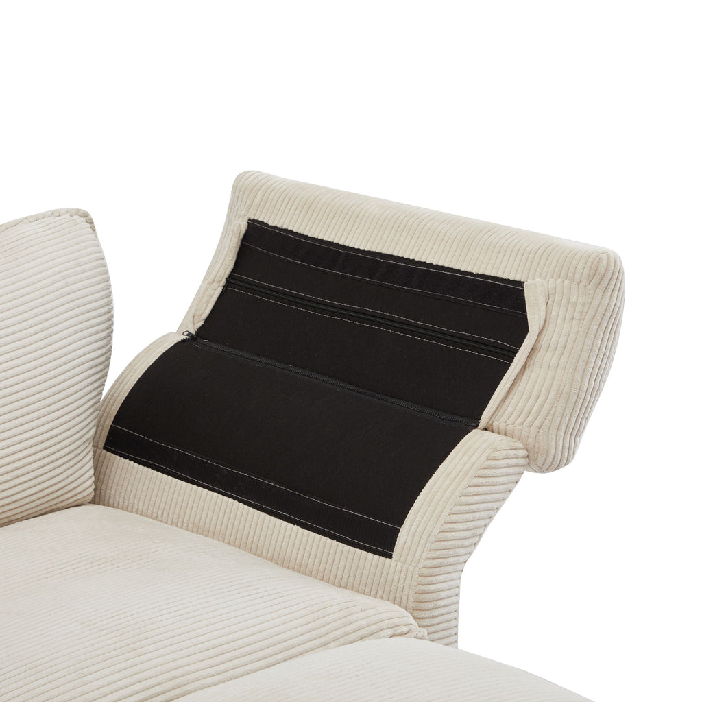 Modern Deep Seat Sectional Sofa With Ottoman