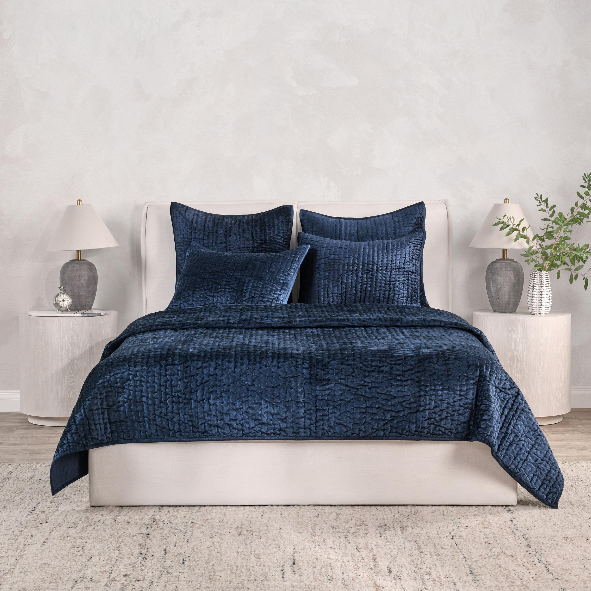 Bari - Velvet Sham - Ocean Blue