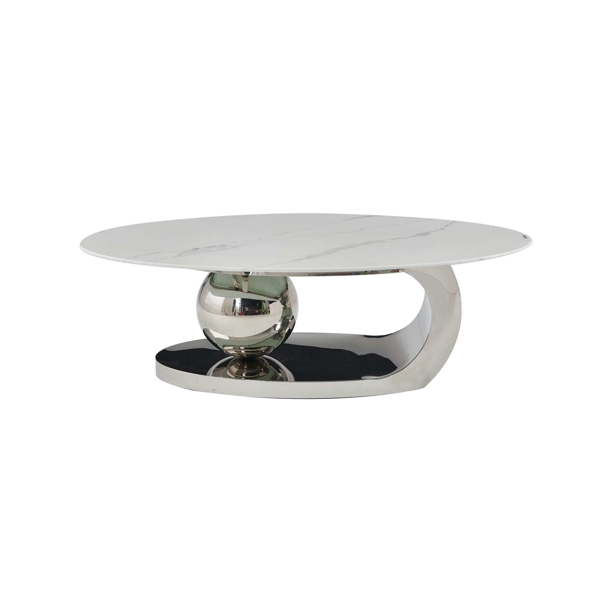 Oval Coffee Table With Geometric Precision