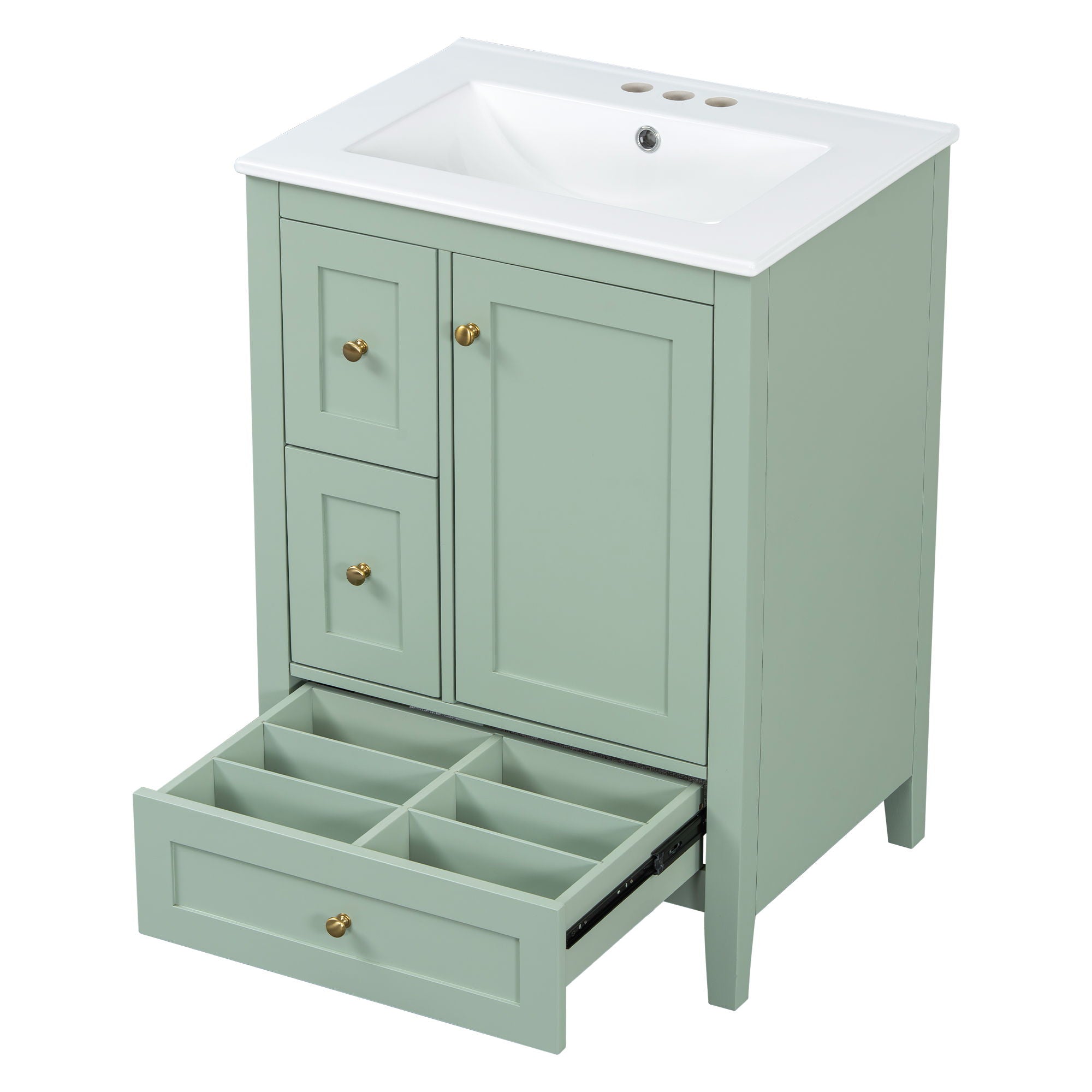 Modern Bathroom Vanity With Storage, Adjustable Shelf