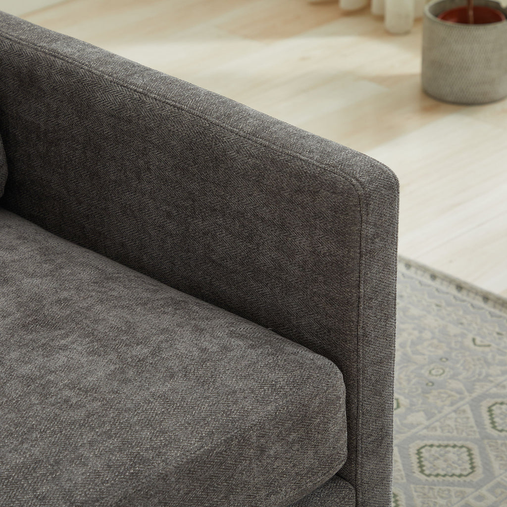 Modern Square Upholstered Swivel Accent Chair With Metal Base