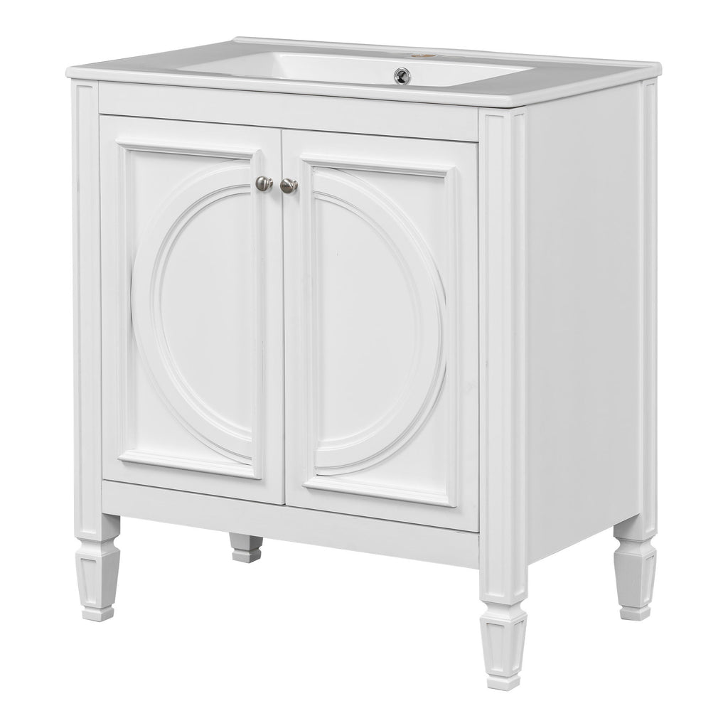 Bathroom Vanity With Sink With 2 Doors And Adjustable Shelf