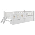 Platform Bed With Guardrail And 2 Drawers