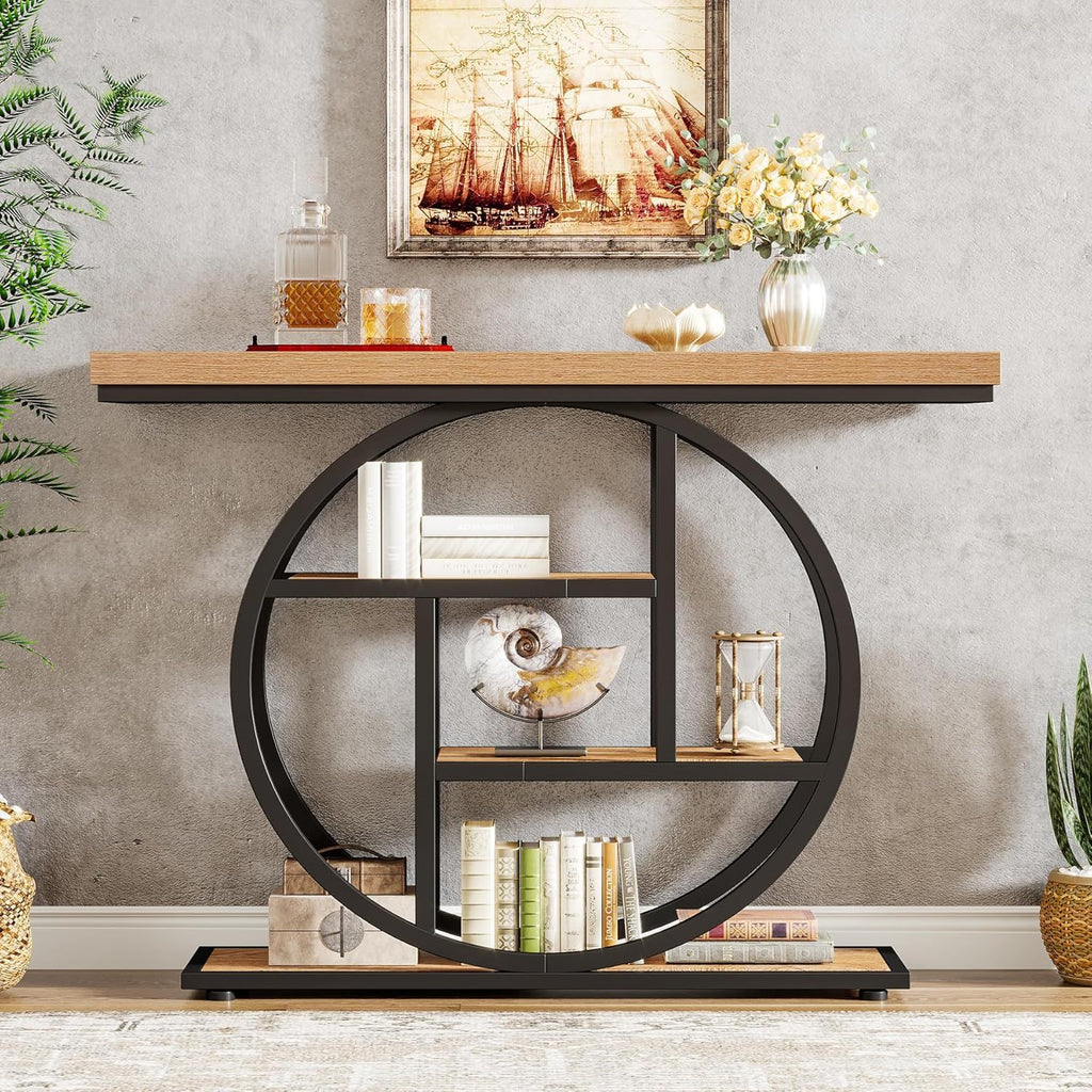 Console Table With 4 Tier Design For Living Hallway