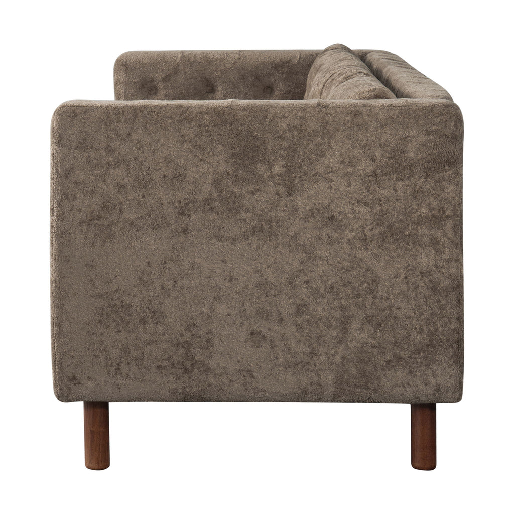3 Seater Sofa With Square Arms, Tufted Pillow Back For Living Room