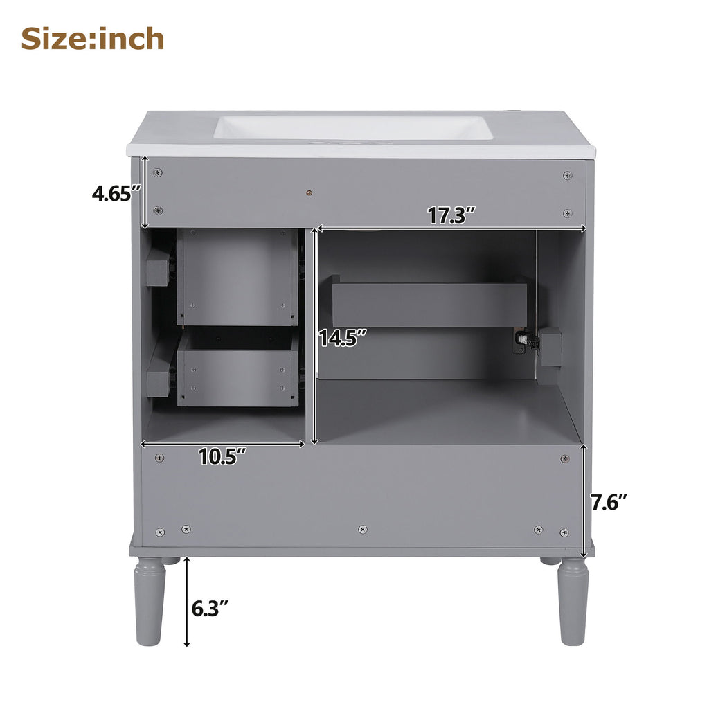 Traditional Bathroom Vanity Set With Soft Close Doors