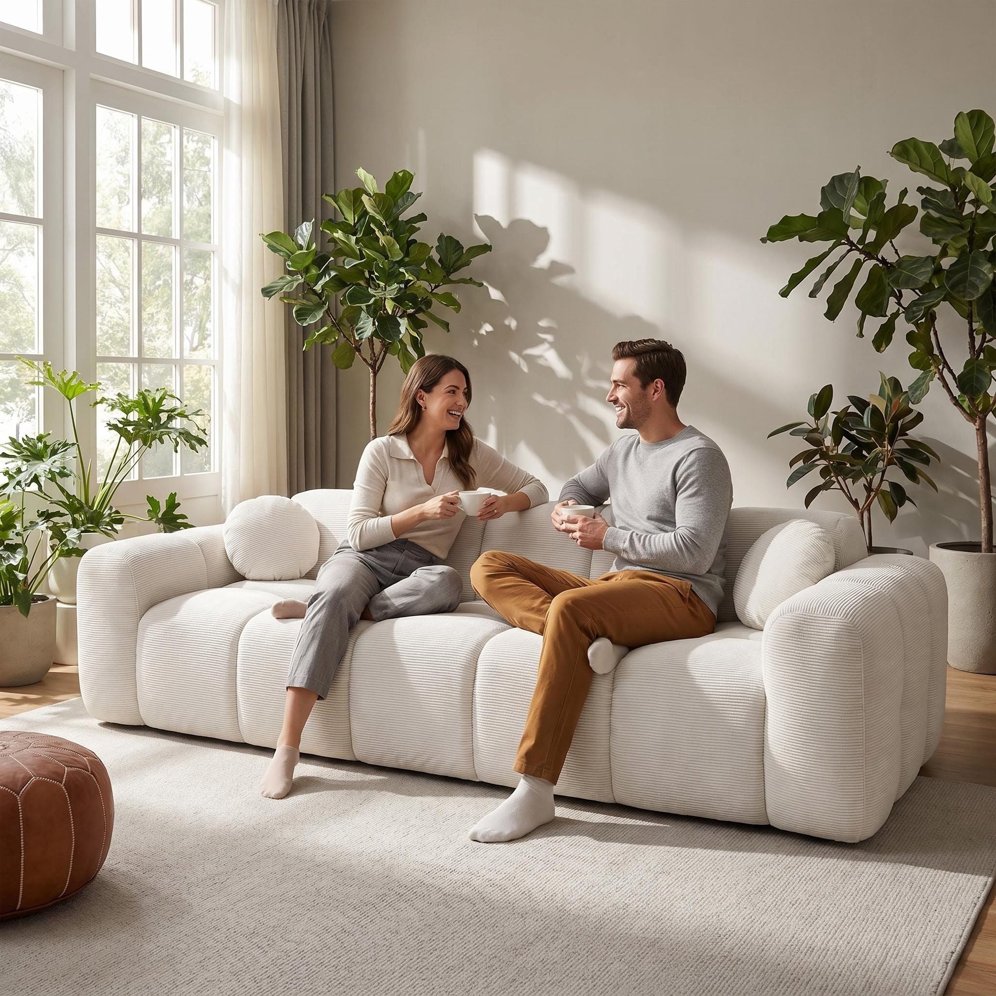 Extra Large Compression Sofa, Cloud Puff Couch For Living Room