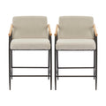 Mid Century Modern Counter Stool Set With Iron Frame