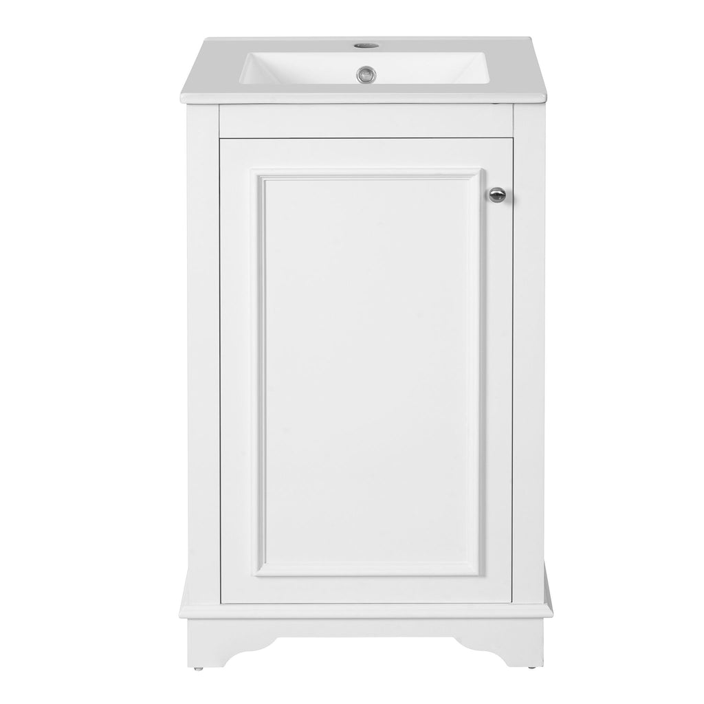 Bathroom Vanity With Sink, Freestanding Single Cabinet Set, Soft Close Door, Adjustable Shelf