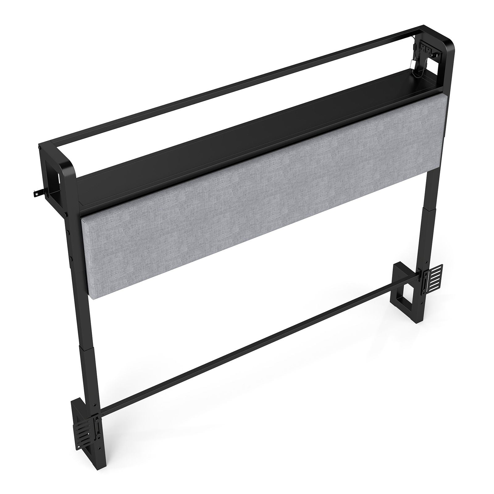Adjustable Height Reversible Headboard With Storage Shelf, LED Lights & USB Charging Station