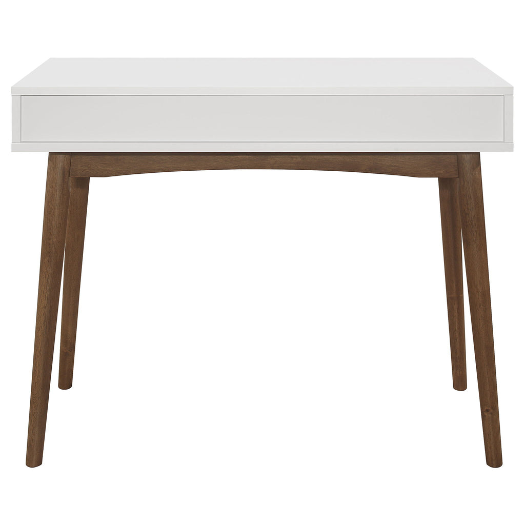 1 Drawer Writing Desk, Compact Size For Home Office - White