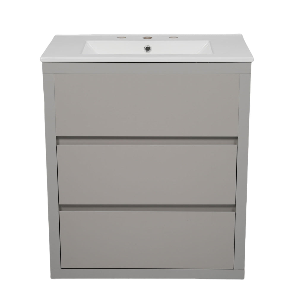 Double Sinks Bathroom Vanity Set With 2 Ceramic Basins