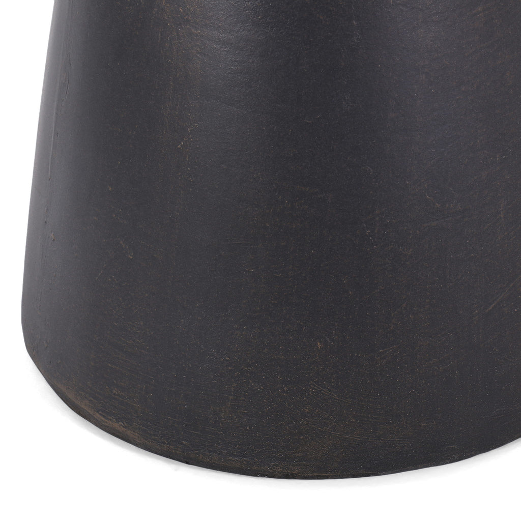 Outdoor Lightweight Concrete End Table With Half Sphere Top - Copper