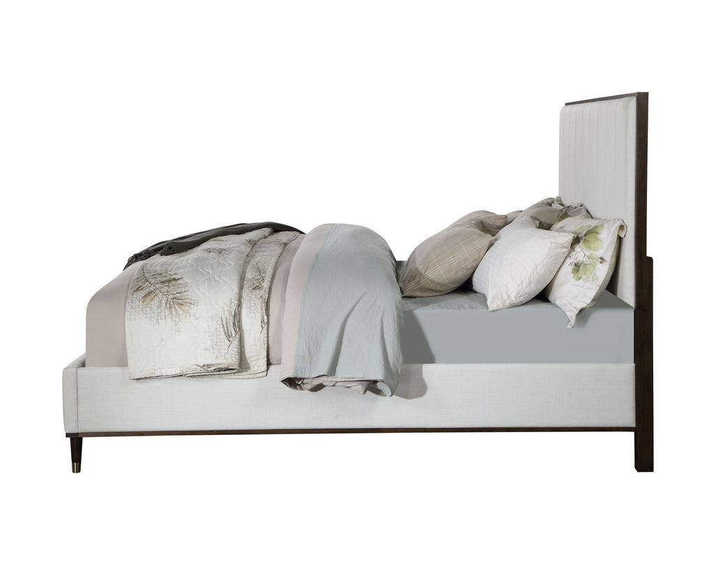 Carena - 5 Piece Bedroom Set (Eastern King Dresser Chest Mirror Nightstand) - Brown / Light Gray / White