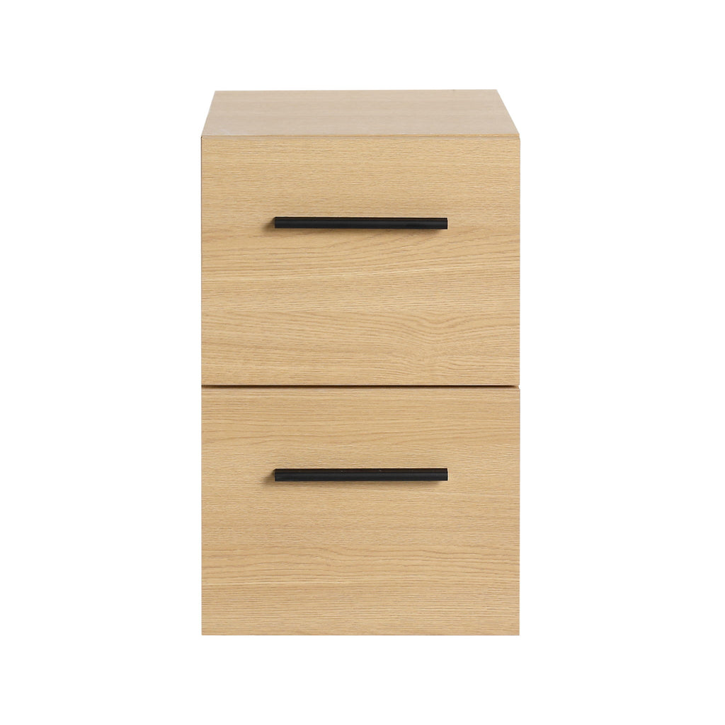 Floating Bathroom Vanity Drawer Base, Wall Mounted Storage With 2 Drawers - Light Oak