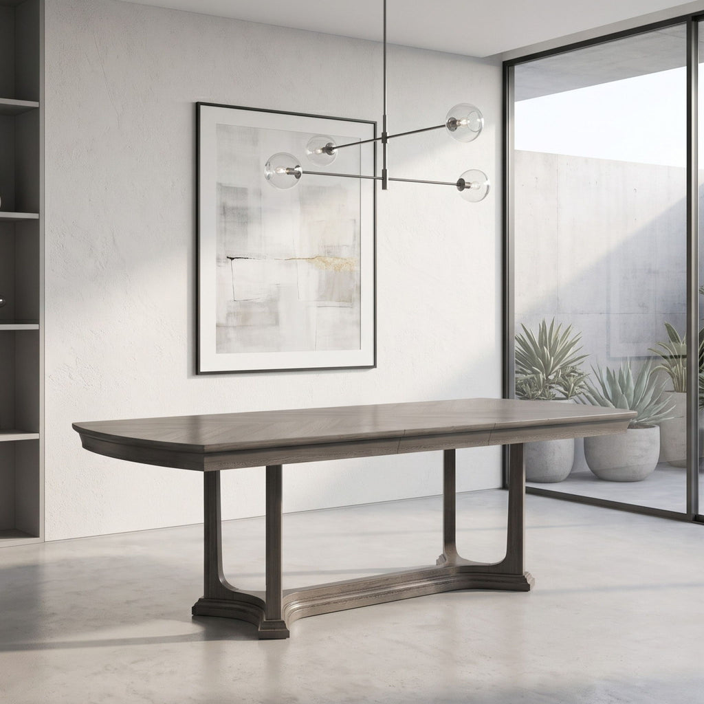 Arcus - Rectangular Dining Table With Butterfly Leaf - Charcoal Gray
