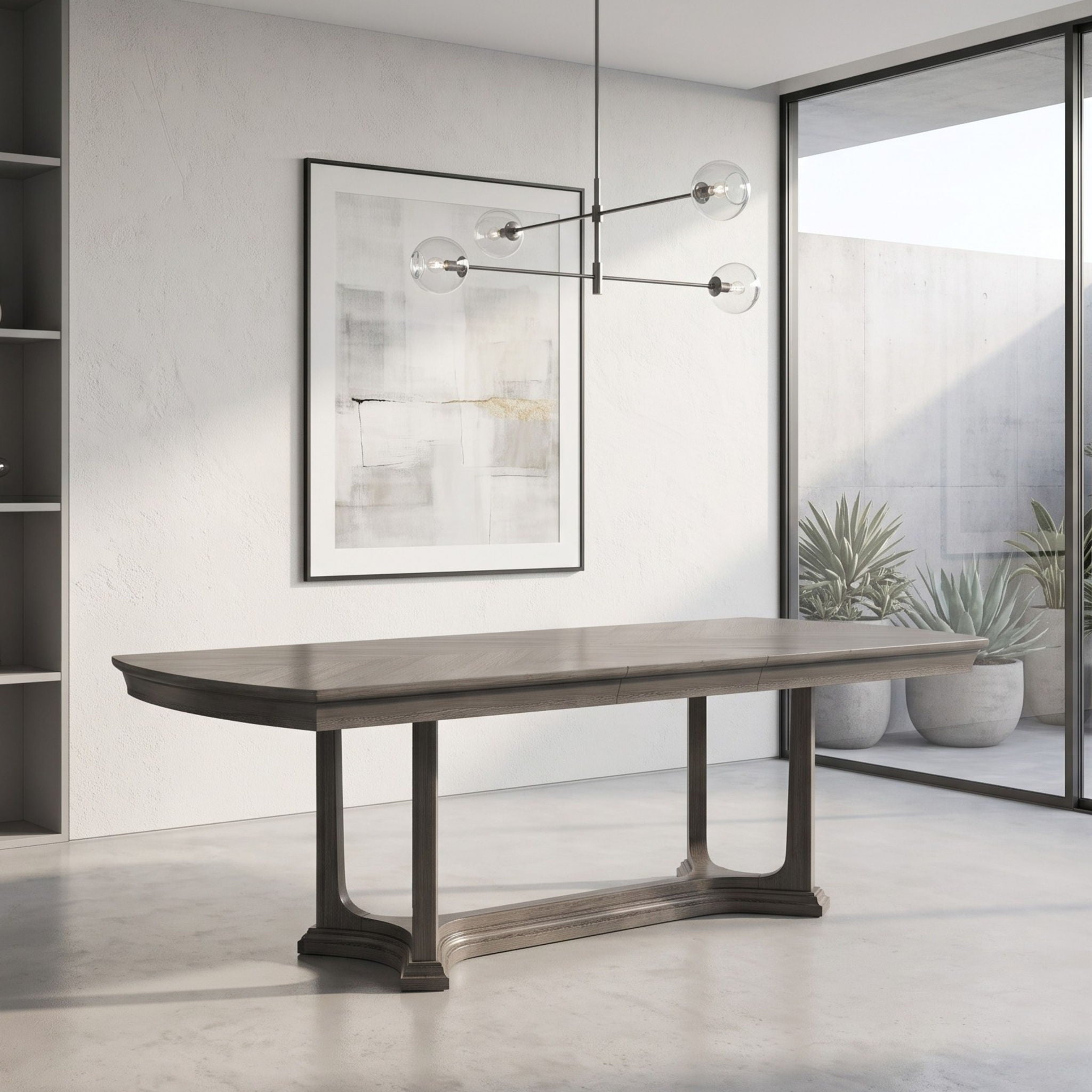 Arcus - Rectangular Dining Table With Butterfly Leaf - Charcoal Gray