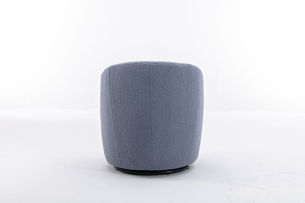 Teddy Fabric Swivel Accent Armchair Barrel Chair With Powder Coating Metal Ring