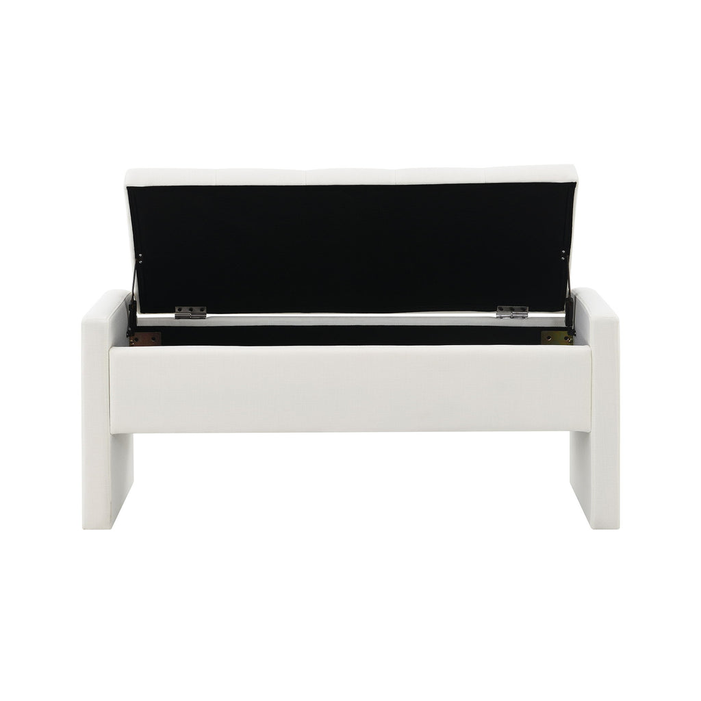 Modern Upholstered Large Bed End Bench With Storage