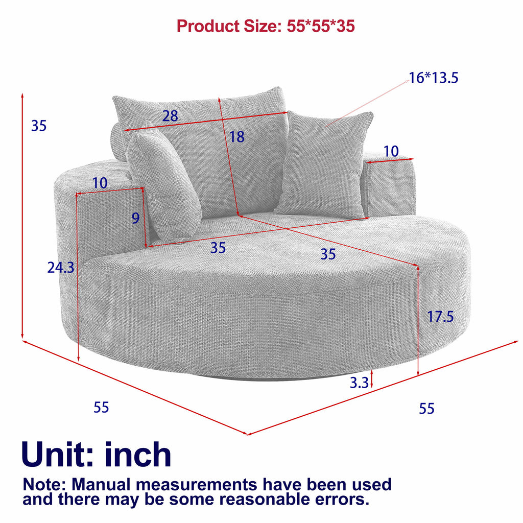 Swivel Chair With Rotating Base For Living Room