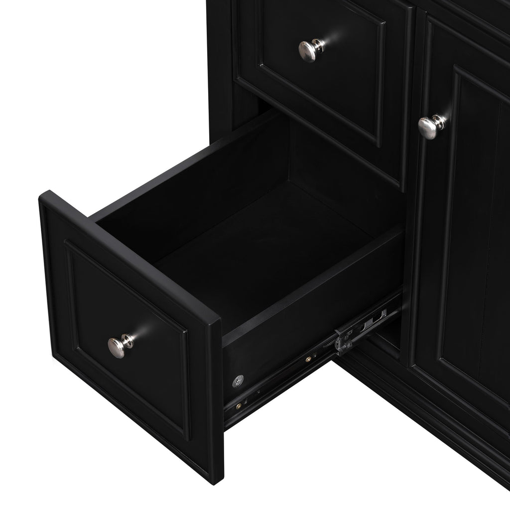 Modern Bathroom Vanity With Sink, Adjustable Shelf, Flip Drawer & 2 Drawers