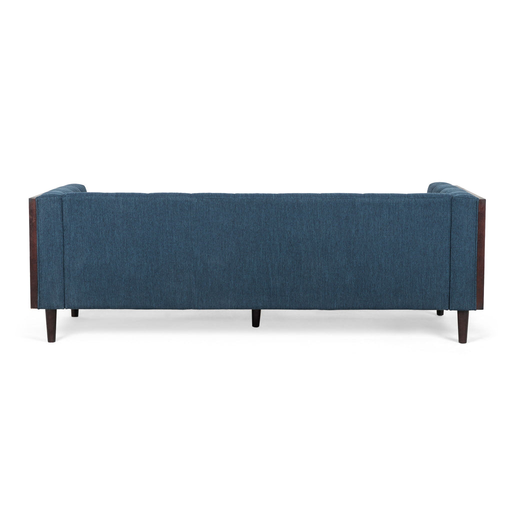 Contemporary Mid-Century Charm 3 Seater Sofa With Button Tufted Waffle Stitching