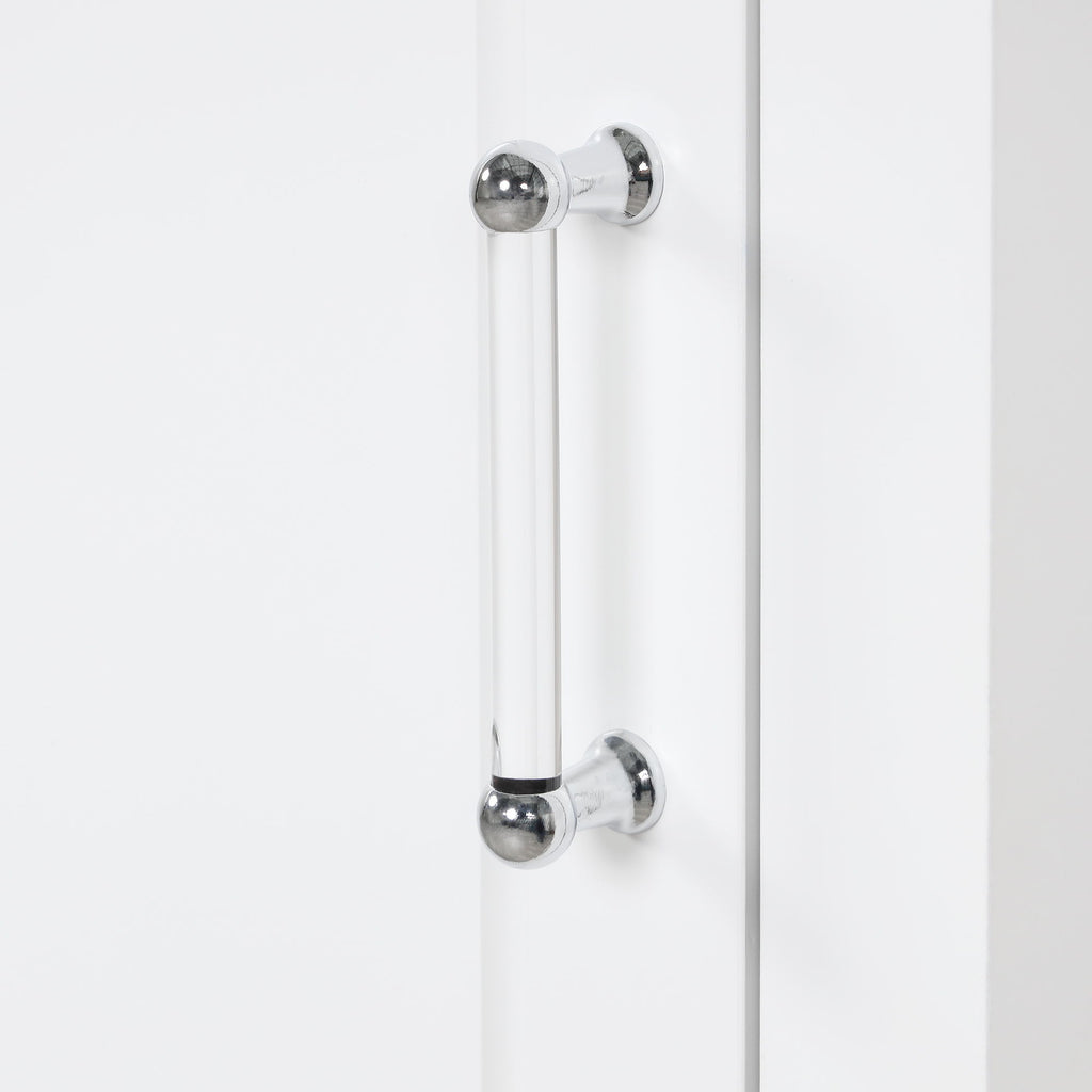 Tall Freestanding Bathroom Storage Cabinet With 2 Drawers And Adjustable Shelf