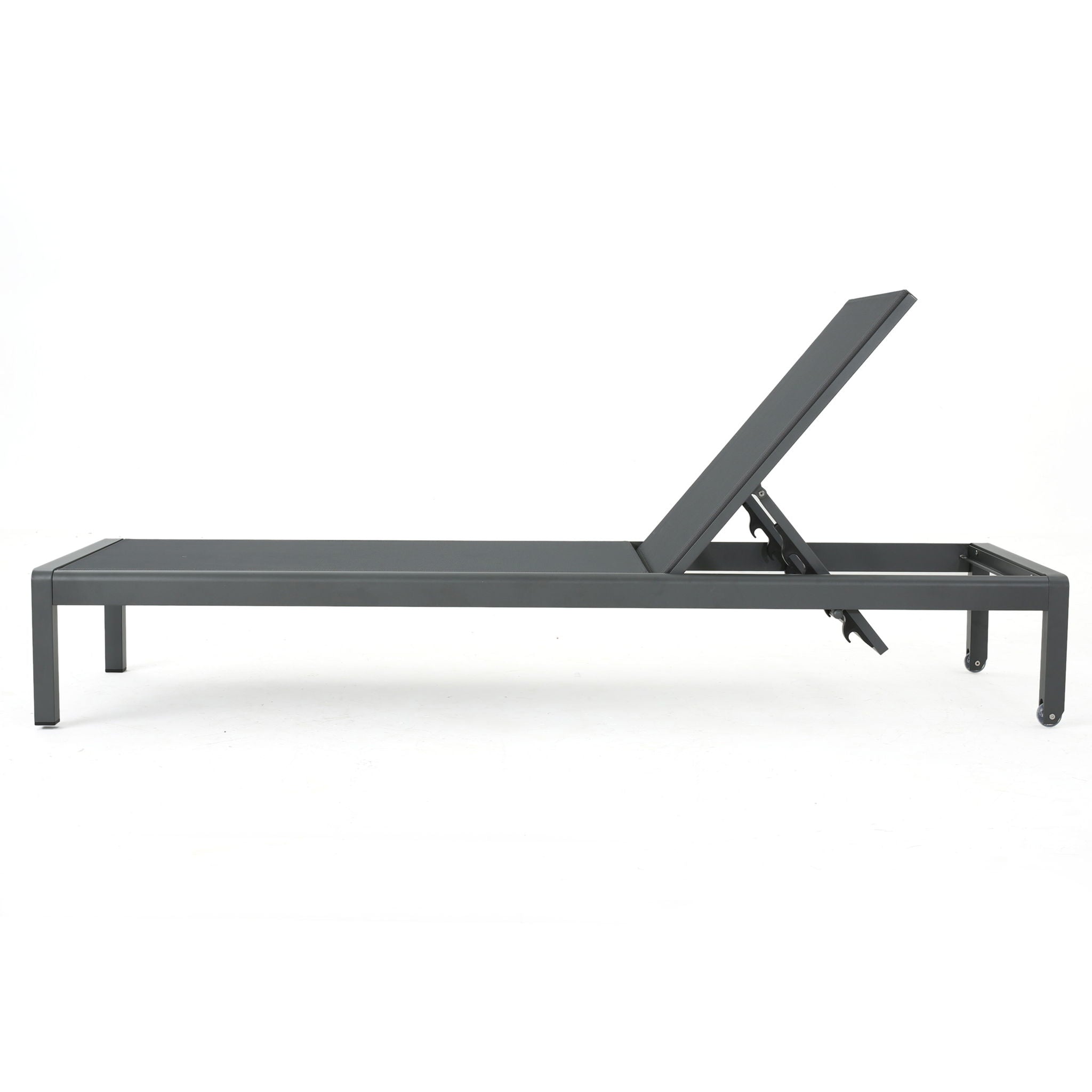 Outdoor Patio Chaise Lounge With 5 Reclining Positions