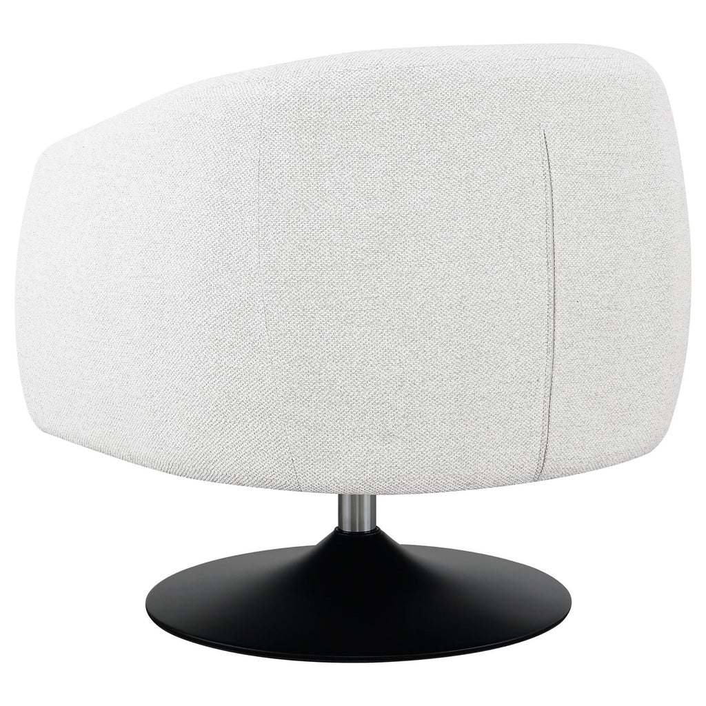 Upholstered Swivel Accent Chair, 360 Degree Rotation - Beige