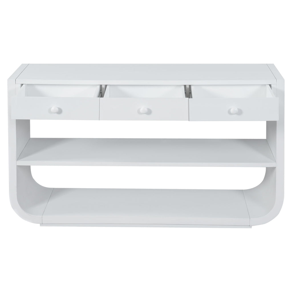 Console Table With 3 Soft Close Drawers & 2 Open Shelves