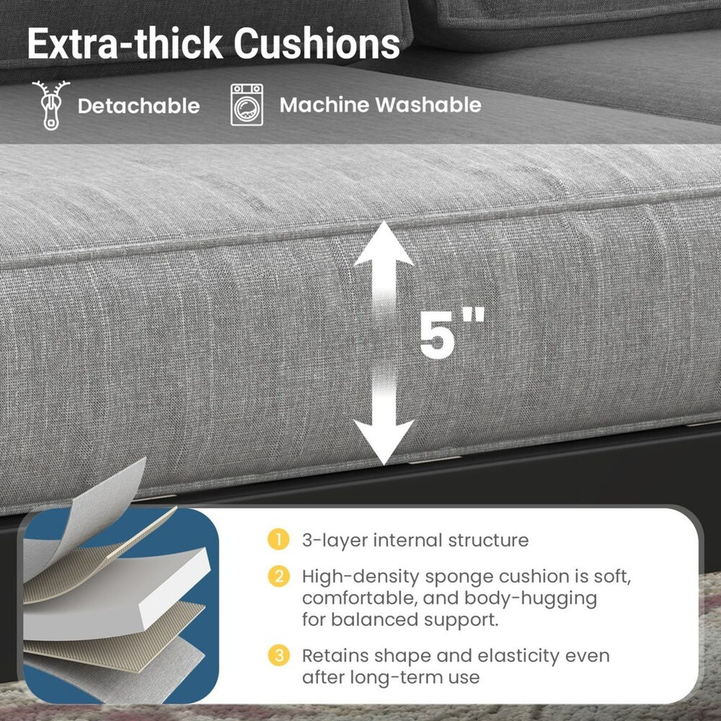 Patio All-Weather Loveseat With Thick Cushions