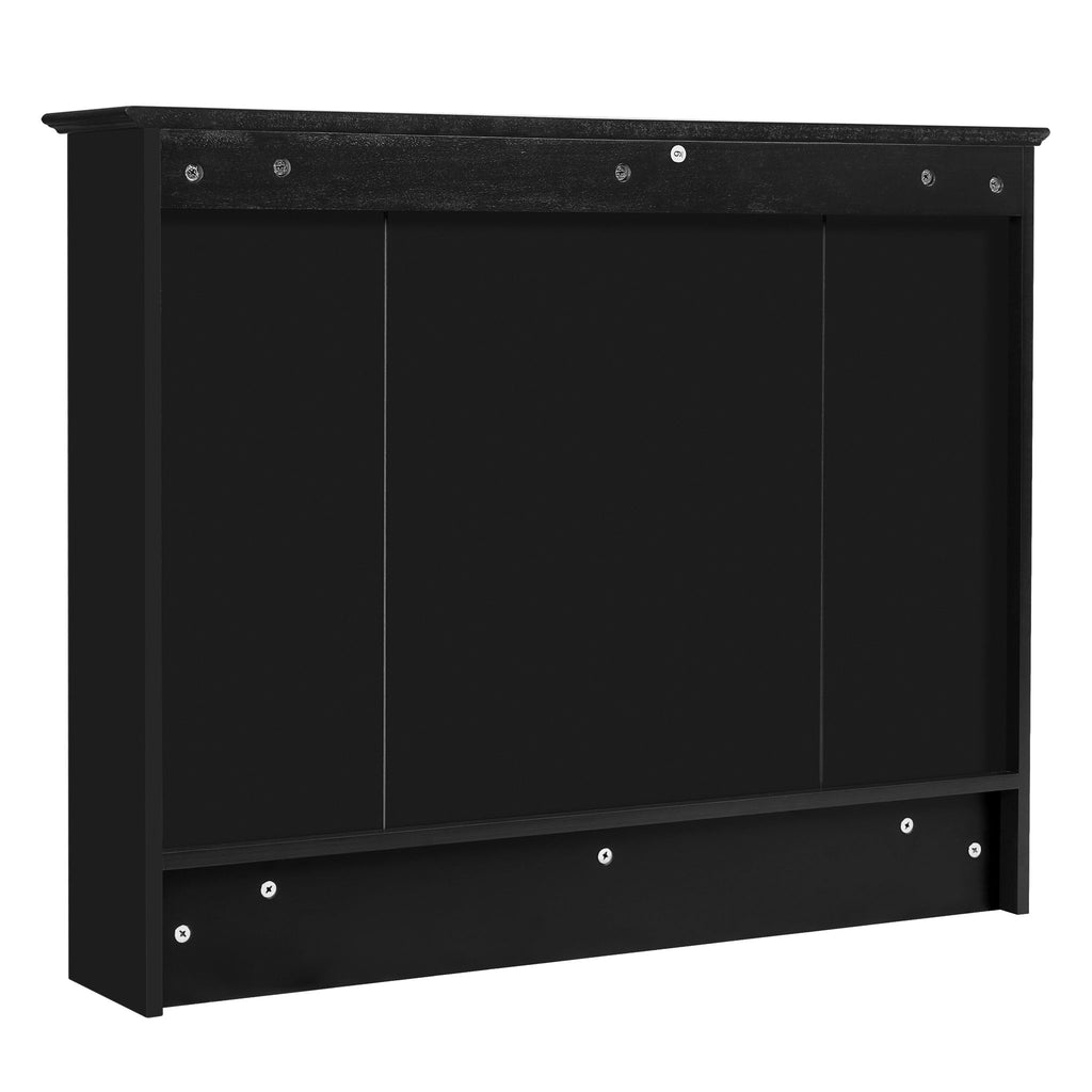 Modern Wall Mounted Mirror Cabinet With Adjustable Shelf, Soft Close Door, And Towel Bar