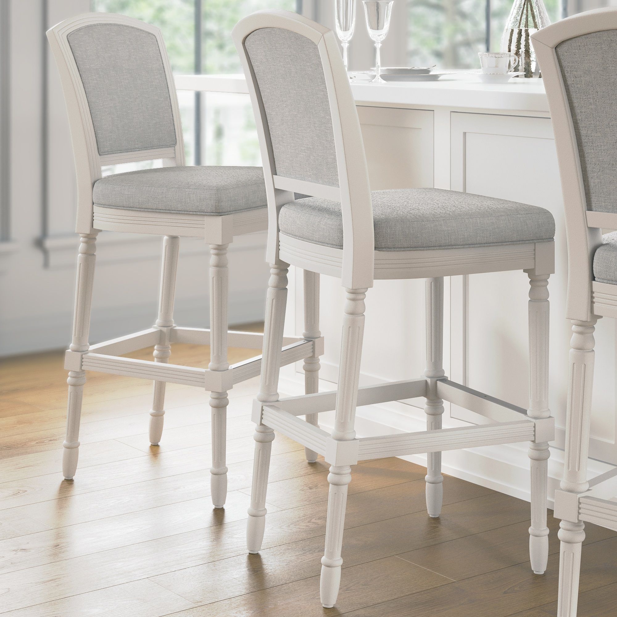 Stool With Upholstered Seat And Back
