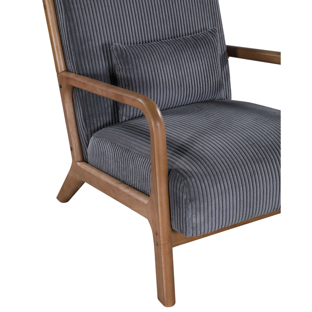 Upholstered Armchair With Back Support Pillow