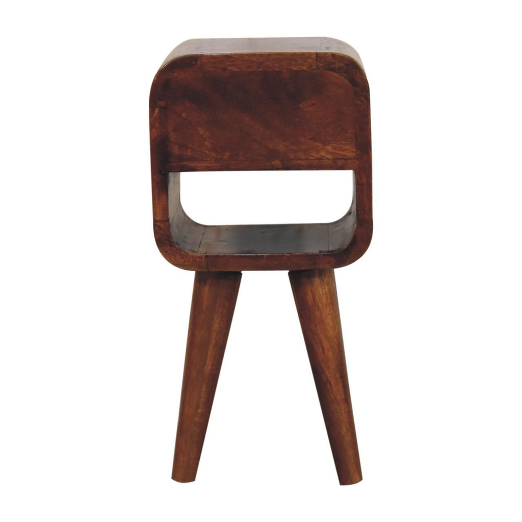 Mini California Curved Nightstand Wth Lower Slot