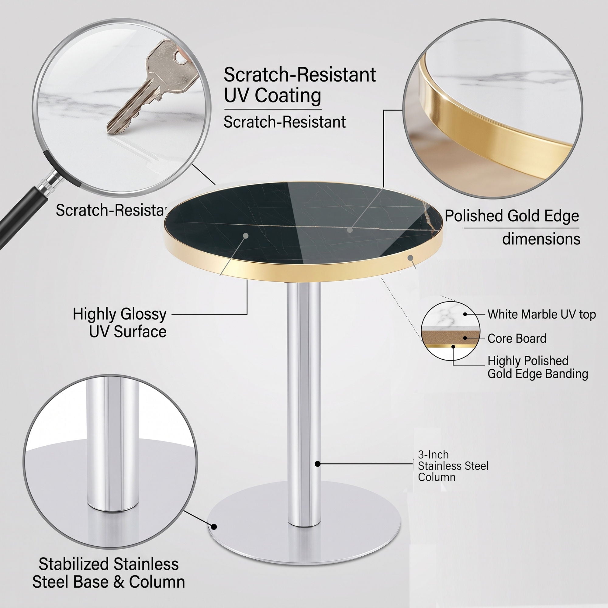 Elegant Modern Round Bistro Table