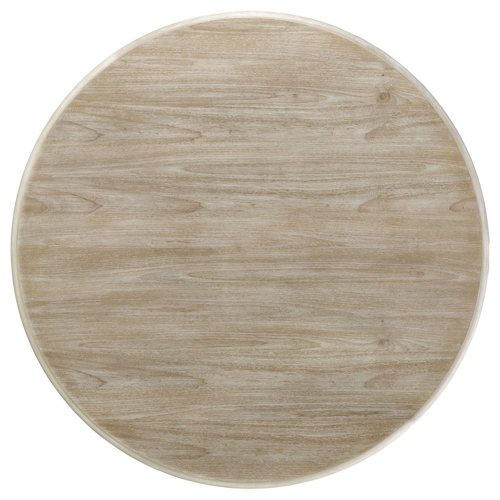 Rodota - 5 Piece Round Dining Table Set With Upholstered Chairs - White Washed