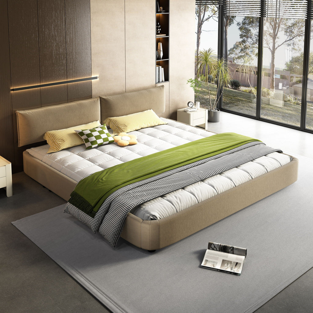 Cloud Bed Frame With Oversized Padded Movable Headboard