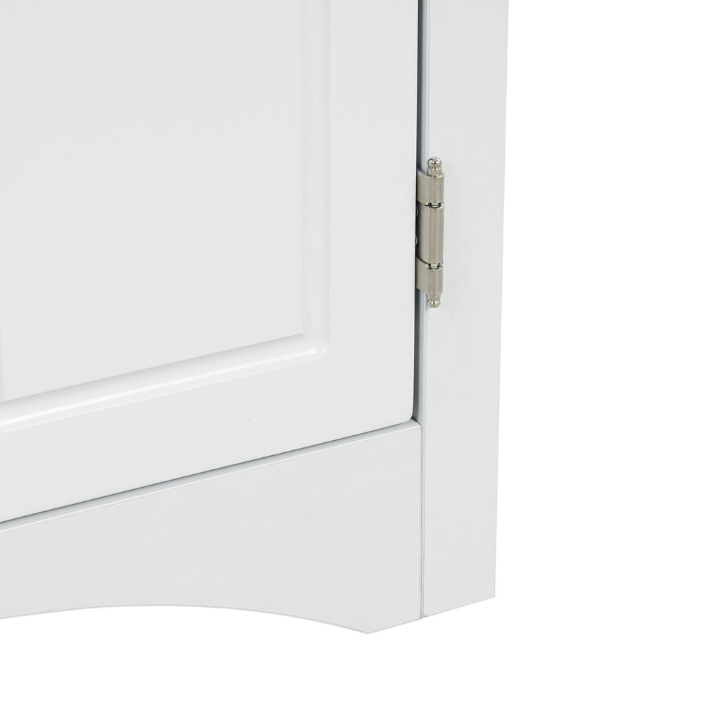Triangle Bathroom Storage Cabinet With Adjustable Shelves, Freestanding Floor Cabinet For Home Kitchen