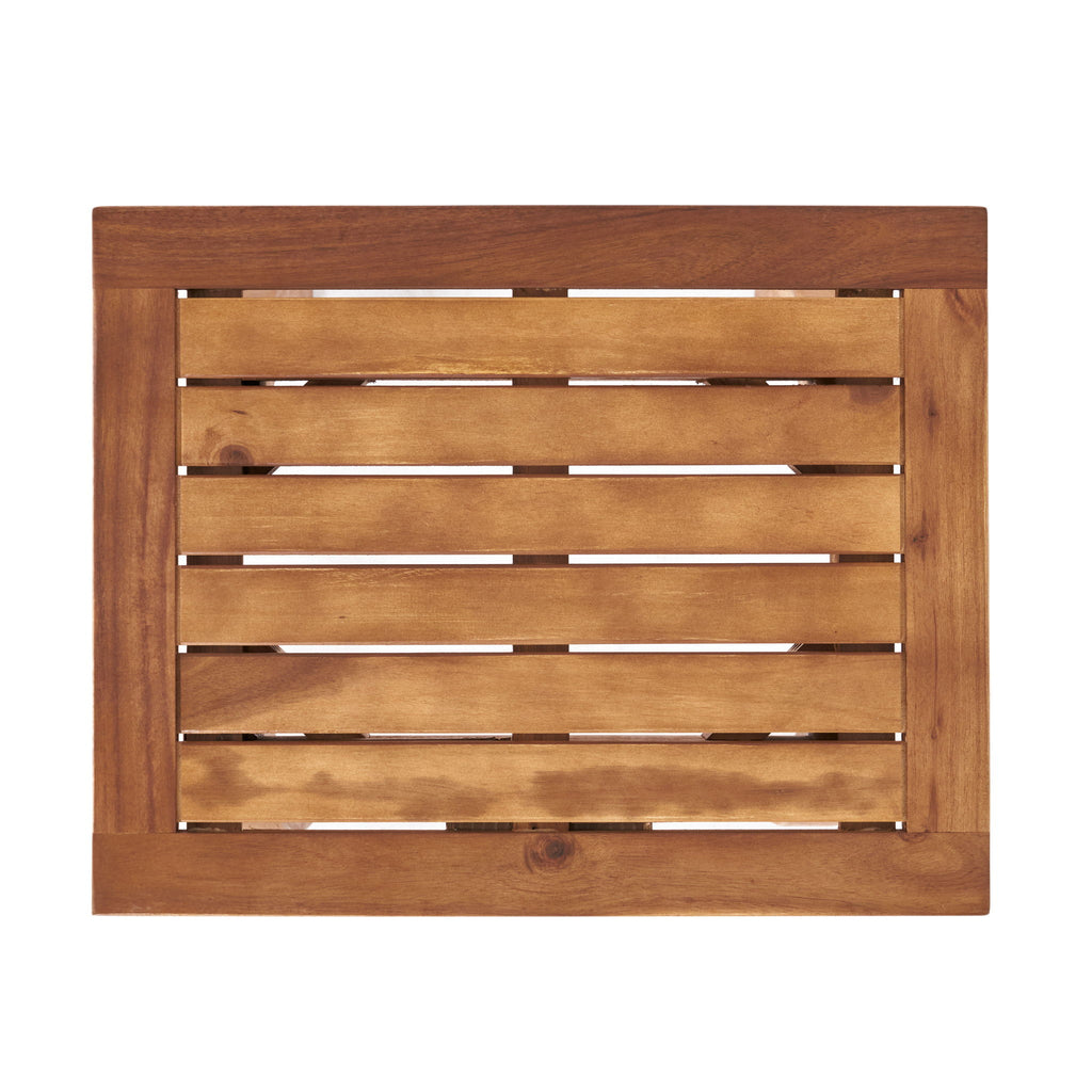 Kinesis - Outdoor Side Table With Slatted Top And Wood Frame