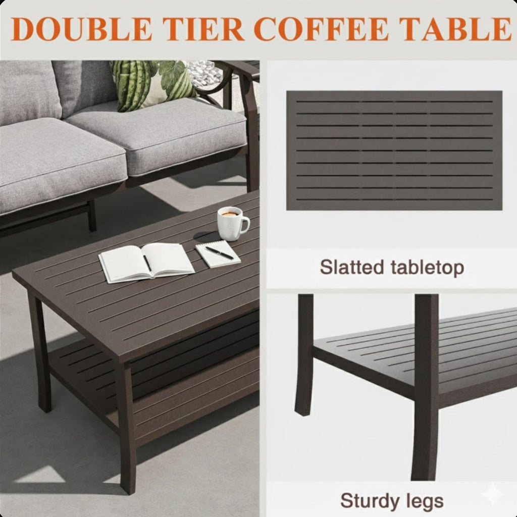 Patio Furniture Set & Coffee Table For Backyard