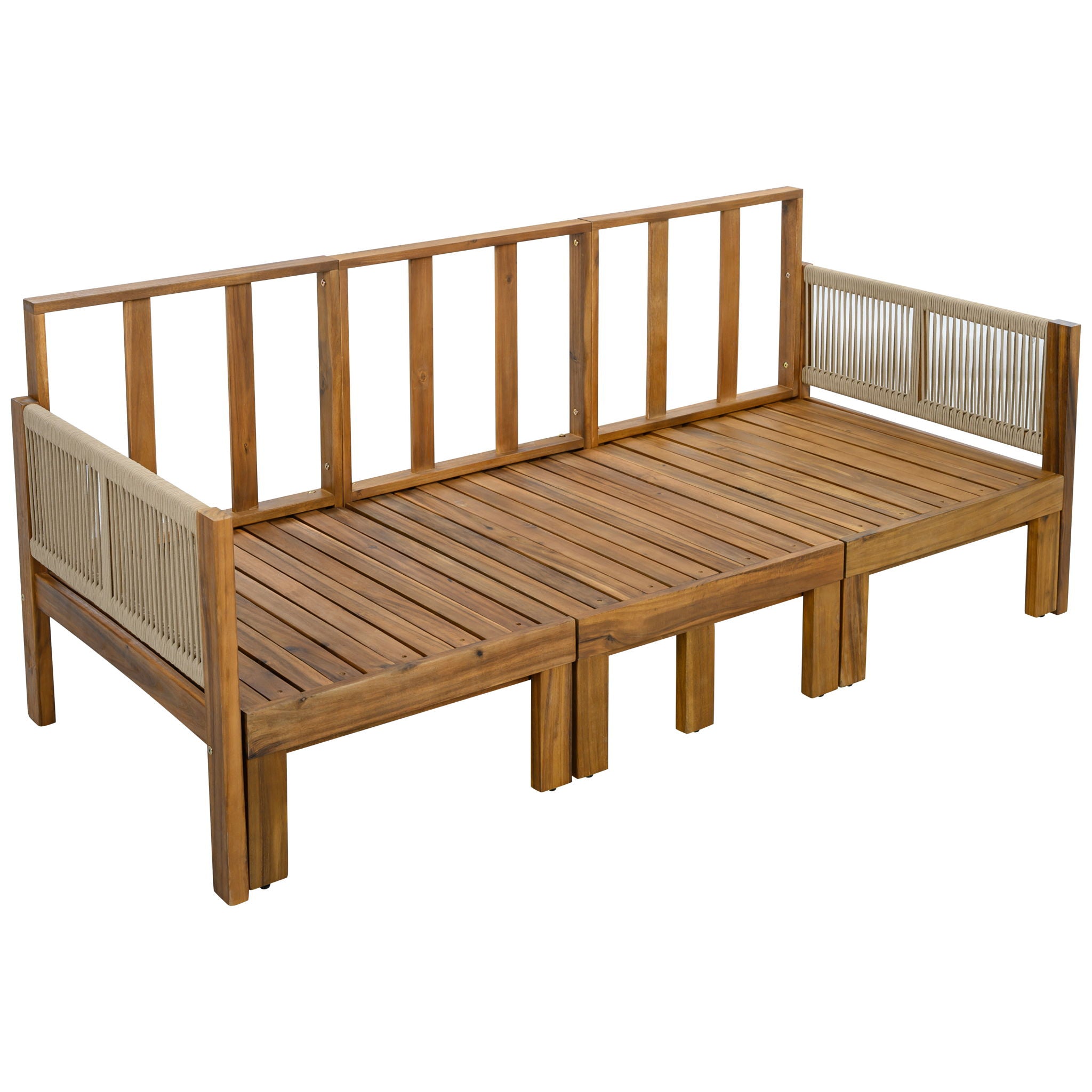 Outdoor Daybed, Patio Sofa Bed, 3 Seat Convertible Sunbed
